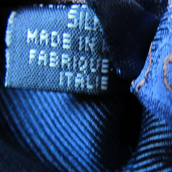 Canali Men Tie 100% Silk Floral Paisley ,made in Italy,brown/navy - Picture 3 of 5